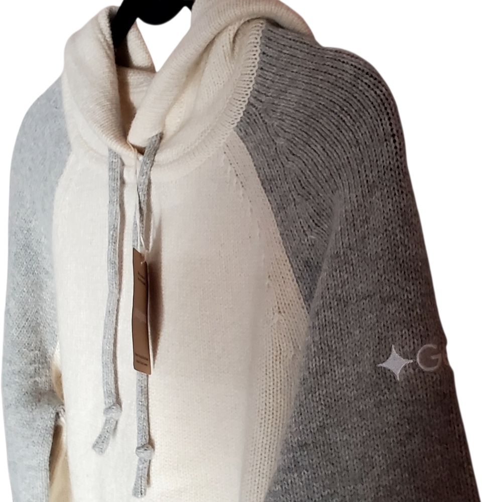 Patagonia Women's Wool Blend Hooded Pullover M Sweater Cream&Gray NEW Orig 169. - Picture 4 of 15